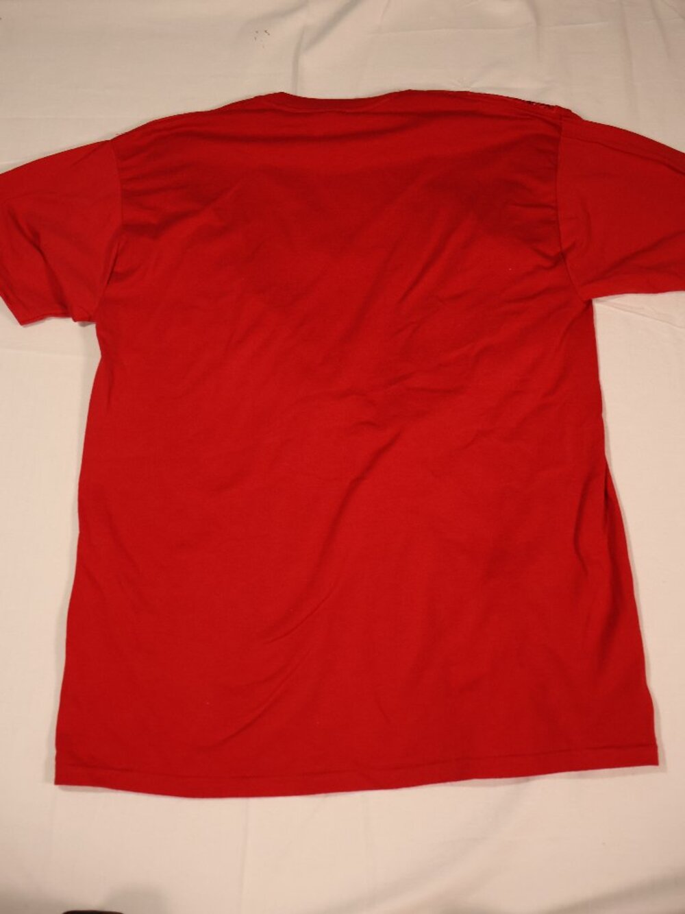 Vintage American Red Short-Sleeve Featuring a Floral Rose and Beaded Fringe